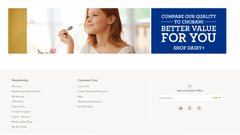 Wellsley Farms 'Compare Our Quality to Chobani' Home Page Ad